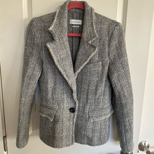 Isabel Marant Etoile Grey Tweed Textured Blazer Size 40